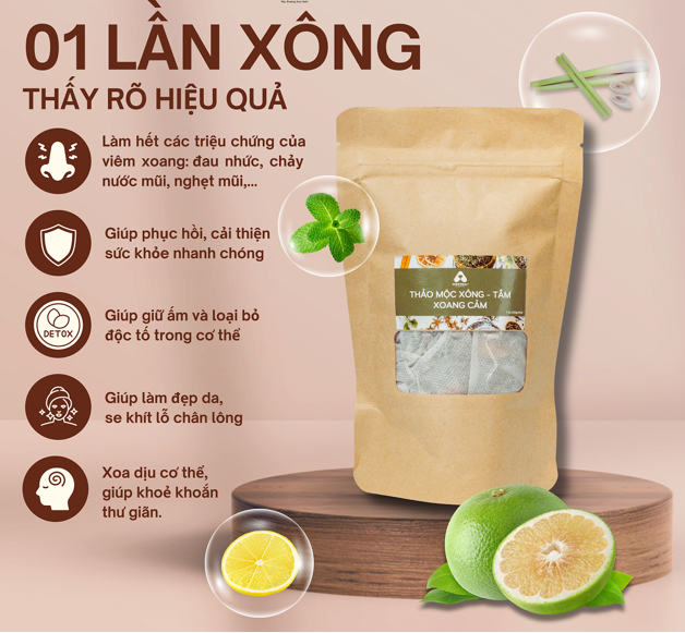 Thảo mộc Xông Tắm Xoang Cảm (Túi 1 lần) - Hình ảnh 3