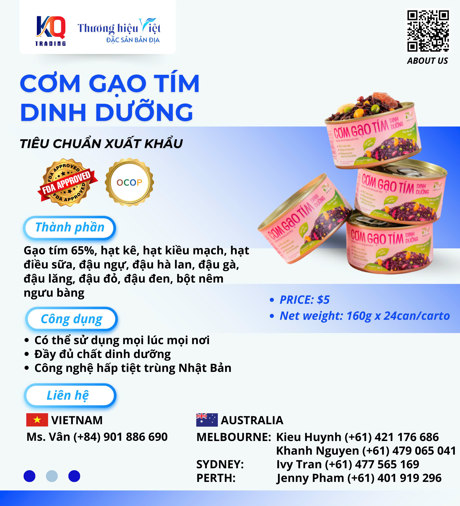 Cơm gạo tím dinh dưỡng 160g