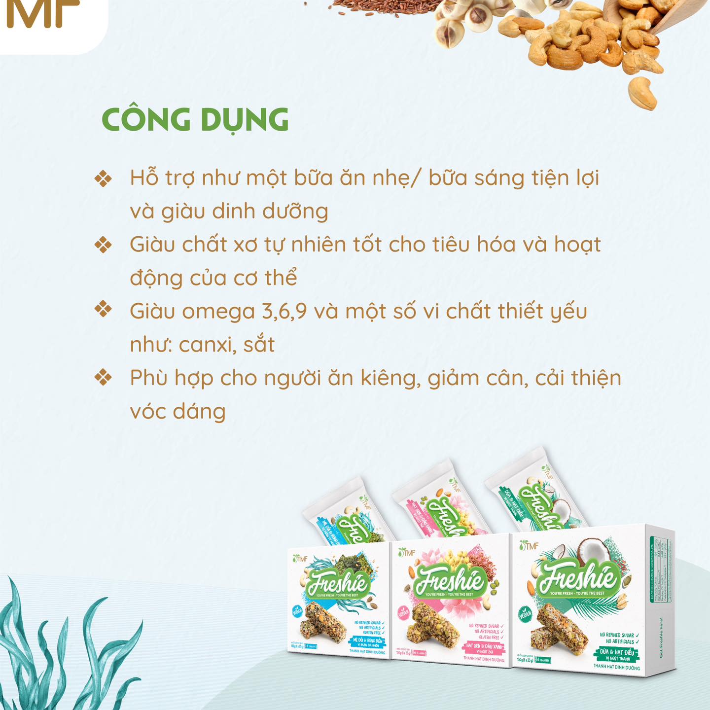 Thanh hạt dinh dưỡng Freshie - hạt sen & đậu xanh 150g - Hình ảnh 6
