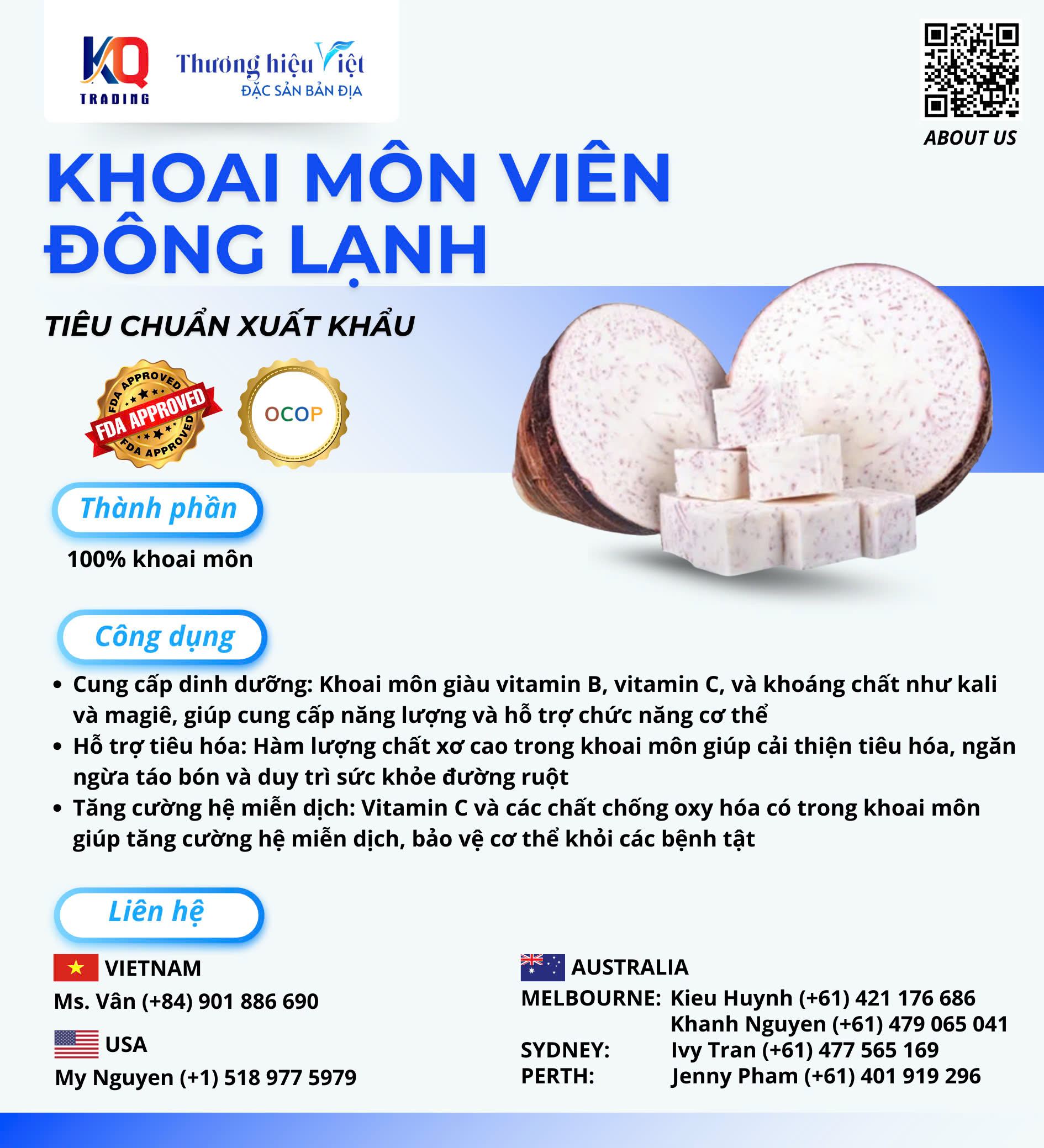 Khoai Môn Viên Đông Lạnh